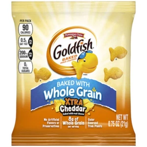Pepperidge Farms Goldfish Xtra Cheddar Whole Grain Crackers, 0.75 Ounces, 300 Pe - Picture 1 of 6