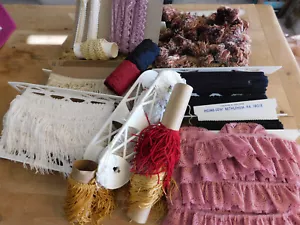 Konvolut Vintage Spitzenborte Quaste Fransen weiß, schwarz, rose, beige, mehrfarbig, Handarbeit - Bild 1 von 15