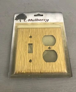 NUEVO Interruptor de pared Mulberry cubierta de placa salida de luz con textura dorada palanca dúplex - Imagen 1 de 3