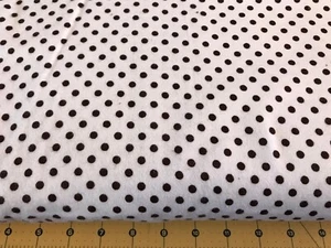 Brown Polka Dots on White Flannel fabric sold by the yard #1185 - Picture 1 of 1