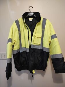 PYRAMEX RJ3210X2 Series Jackets Hi-Vis Lime Jacket W/ Quilted Lining Size 2XL