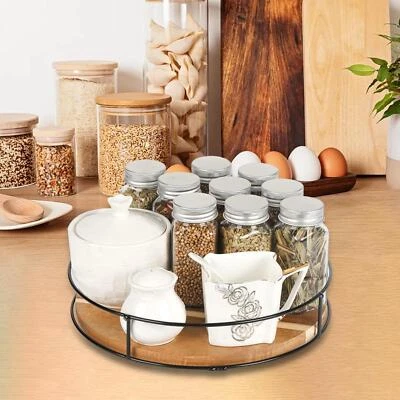 Wood Lazy Susan Kitchen Turntable Rotating Spice Rack - Image 1 of 4