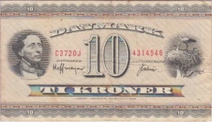 Denmark Banknote P.44r?-4546 10 Kroner 1972 PFX C3 SFX 0J Replacement, F 2001 - Picture 1 of 2