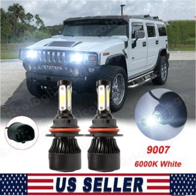 Para Hummer H2 2003-2009 - 2X 9007 6000K Faros LED Delanteros Kit de haz alto/bajo Foto 1 de 4