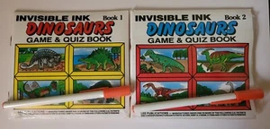 Yes & Know Dinosaurs 1 & 2 Invisible Ink Game Books 1990s NOS - Picture 1 of 4