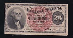US 25c Fractional Currency 4th Issue Large Seal Watermarked FR 1301 XF-AU (030) - Picture 1 of 2
