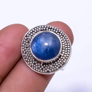 Natural Kyanite - Nepal Gemstone 925 Sterling Silver Bali Ring S.7 R_9464_290_26 - Bild 1 von 2