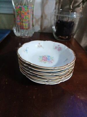 Juego de 6 cuencos de porcelana Hutschenreuther Pasco Sylvia, 5 3/8 pulgadas de diámetro Foto 1 de 4