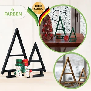 be4nature Holz Weihnachtsbaum 2er-Set Handgefertigt Deko Innen Außen Imprägniert - Bild 1 von 37
