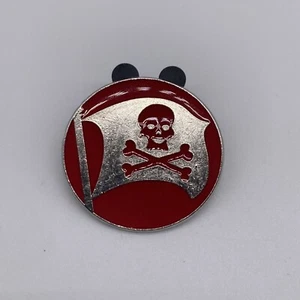 2011 Disney Red Pirate Flag Skull And Crossbones Pin - Picture 1 of 4