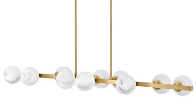 Lámpara de araña lineal Fredrick Ramond 41906 Selene 10 luces 55" W - latón Foto 1 de 4