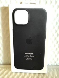 Coque en cuir véritable Apple - iPhone 14 avec MagSafe - Minuit NEUVE !! - Photo 1 sur 8