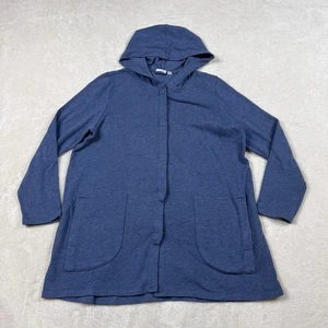 J. Jill PURE JILL Hoodie Damen Large Blau Snap Up Jacke Langarm Taschen - Bild 1 von 10