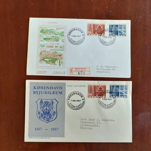 Denmark . 2 FDC covers. 11 May 1967, Copenhagen's 800 year Ann. Set no. 6 - Picture 1 of 2