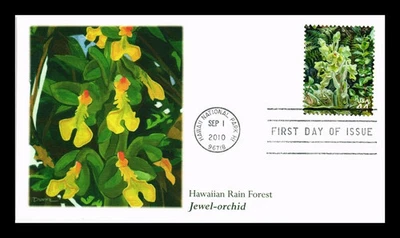 JEWEL-ORCHID HAWAIIAN RAIN FOREST FLEETWOOD CACHET 2010 FDC UNADDR - Imagem 1 de 2