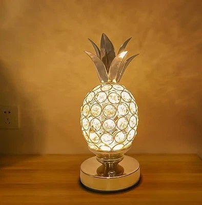 Lámpara de mesa de cristal en forma de piña para dormitorio, 3 colores infinitamente atenuación,... Foto 1 de 4