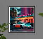 Classic Porsche 911 Miami Print - Poster Wall Art Car Auto gift Artwork decor