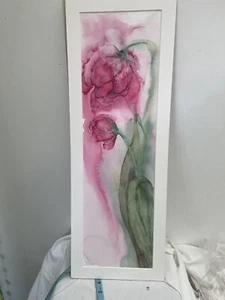 Original Belgian Watercolor Painting Flowers Tulips 7 X 20 Hachel Hubert Lambert - Picture 1 of 12