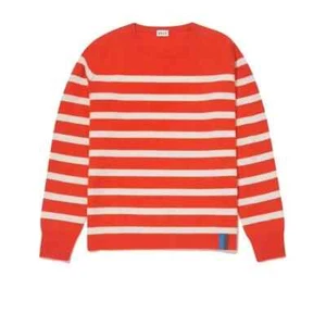 Kule The Skate Orange White Striped Cashmere Sweater Size XS - Picture 1 of 8