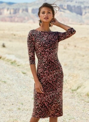 Vestido Lápiz Midi Bodycon Algodón Neutrals Silenciado Nuevo con Etiquetas | Peruvian Connection M Foto 1 de 4