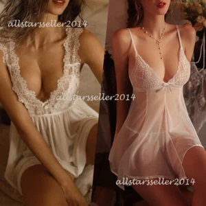 Women's Sexy Lingerie Sleepwear Babydoll Underwear Honeymoon Lace Dress G-String - Picture 1 of 153