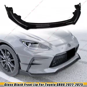 Gloss Black ST-Style For 2022-2025 Toyota GR86 Front Bumper Body Spoiler Lip - Picture 1 of 11