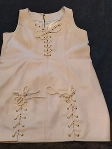Real Leather White Dress BN Laced See Attached Photos Final price No Offers - Picture 1 of 5
