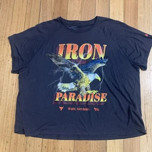 Under Armour Project Rock Iron Paradise Women’s Loose Fit Top Grey Eagle Tee XXL - Picture 1 of 10