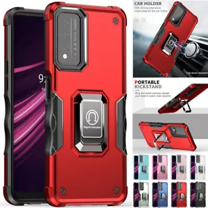 For T-Mobile Revvl V Plus Metal Ring Kickstand Case Dual Layer Shockproof Cover - Picture 1 of 44