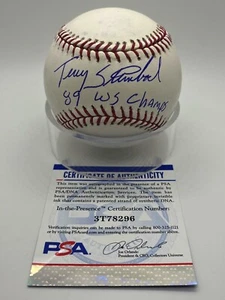 Terry Steinbach 89 WS Champ A's Signed Autograph OMLB Baseball ITP PSA DNA *6 - Picture 1 of 2