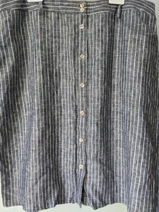 W. LANE 100% LINEN SKIRT S34" BUTTONS FRONT SIDES POCKETS GORGEOUS AS NEW - Picture 1 of 7
