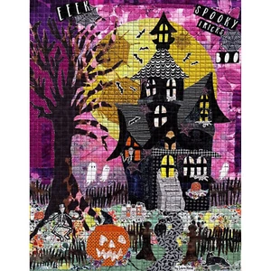 HALLOWEEN MINI CAT HOUSE PUMPKIN ~ 3 Collage Quilt Patterns by Laura Heine 16X20 - Picture 1 of 5