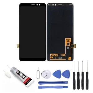 Vitre + Ecran LCD Samsung Galaxy A8 PLUS 2018 SM-A730 noir "6" + OUTILS + COLLE - Foto 1 di 1