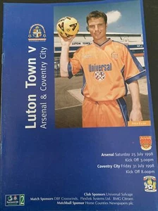 1998 Luton Town V Arsenal & Coventry City Match Programme Pre Season Friendly - Picture 1 of 3