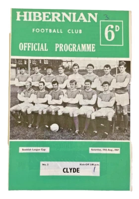 Hibernian  v    Clyde   Football Programme 19/8/67 - Image 1 of 4