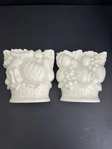 PAIR OF WALL SCONCE/VASES CERAMIC 6X6 PERFECT FOR KITCHEN (442) - Picture 1 of 16