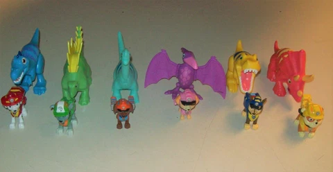Paw Patrol DIno Rescue Dinosaurs Lot/set  Of 6 Dinosaurs  & Figures Spin Master Cover