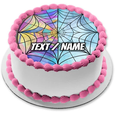 Fenster Spinnennetz Tortenaufleger Party Deko personalisiert Geburtstag Name neu - Bild 1 von 4