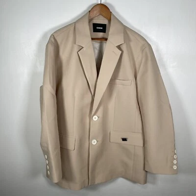 Blazer masculino WE11DONE oversized pequeno mistura de algodão coreano  - Imagem 1 de 4