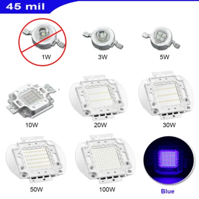 High Power Royal Blue SMD Led Chip Lamp Bulb 10W 50W 100W 445nm 460nm led Beads - Image 1 of 4