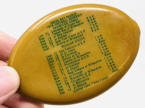Vtg Green Bay Packers 1976 Advertising Schedule Coin Purse Howards Grove Bank Cover