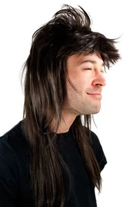 Dunkelbraune Braune Vokuhila Perücke Typ Mullet Proll Prolet Assi Wig 20781-4 - Bild 1 von 2