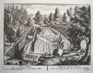 Wasserfall Taubenlochschlucht Schüss Schweiz Kupferstich von Herrliberger 1758 - Picture 1 of 1