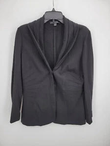 Lafayette 148 Blazer Damen 12 schwarz versteckte Knöpfe Plissee Taillendetail Jacke - Bild 1 von 8