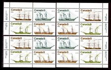 Canada Stamps — Set of 4 Blocks of 4 — 1975, Coastal Vessels #670@673 (673a) MNH