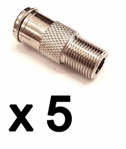 PUSH ON QUICK FIT F CONNECTOR TEST ADAPTOR FAST FIX COAX SATELLITE X 5 - Picture 1 of 4