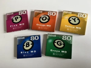 Maxell Japan Billardkugel 80 Minuten versiegelt Singles Minidisc 5er Set - Bild 1 von 2