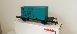 Vagón contenedor calibre 1 45 mm Marklin 5415 productos para vida al aire libre azul EN CAJA - Imagen 1 de 6