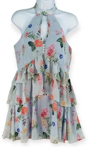Express NEW Dress Women's Junors Size 8 Floral Tiered Ruffles Babydoll $98 - Picture 1 of 20