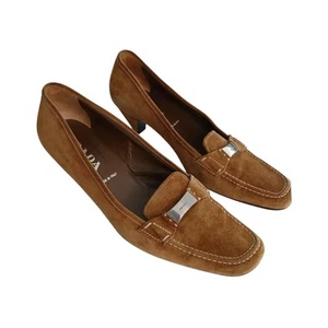 Prada vintage vera pelle scamosciata tacco marrone taglia 40 donna - Foto 1 di 19
